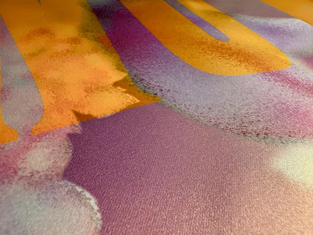Close-up of the letterpress ink on the fabric